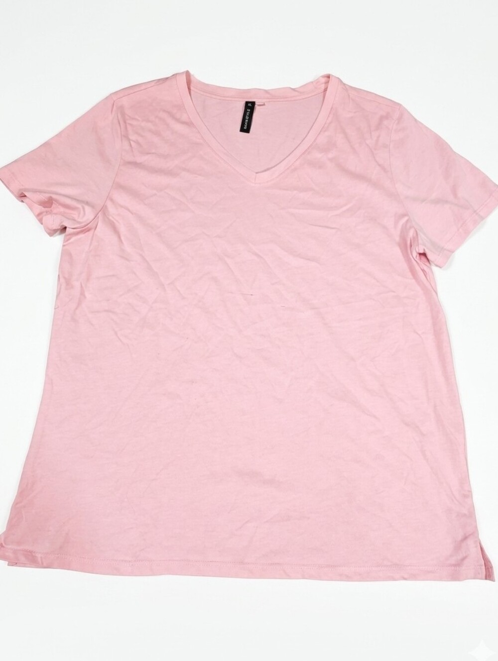 💛Miami Style Pink Vneck Basic Short Sleeve Top XLarge